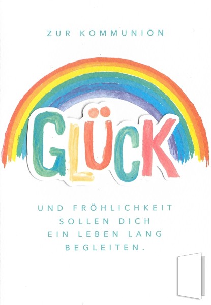 Grußkarte "Zur Kommunion Glück und Fröhlichkeit"