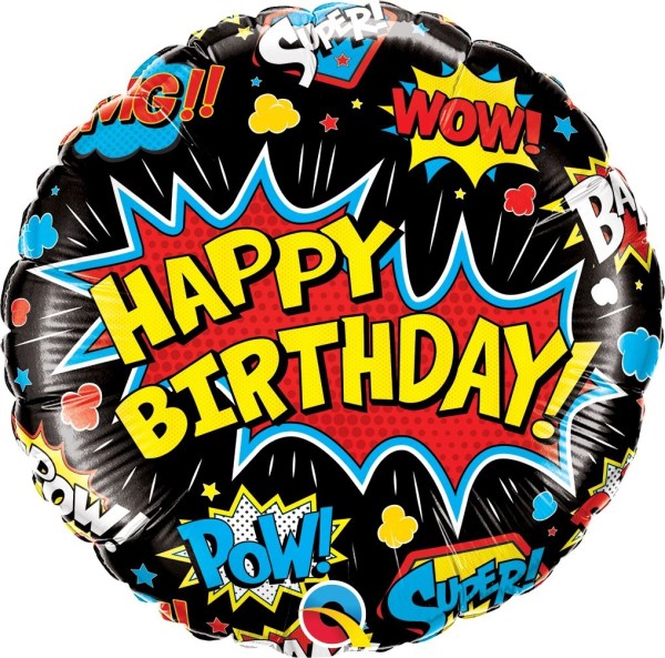 Folienballon Happy Birthday Superheld