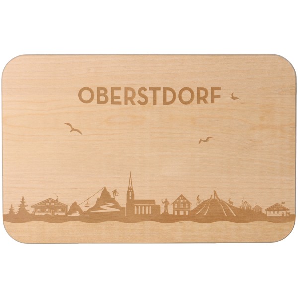 Frühstücksbrett Skyline Oberstdorf 23cm x 15cm x 1cm
