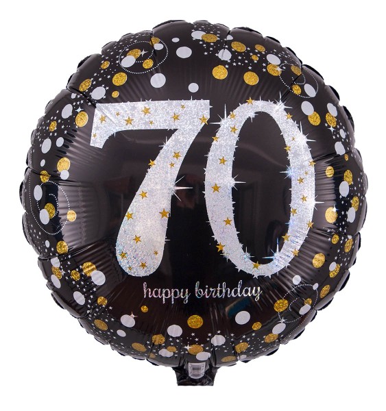 Zahlen Folienballon zum 70. Geburtstag, Radiant schwarz