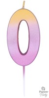 Kerze Roségold Zahl 0  Kerze Roségold Zahl 0