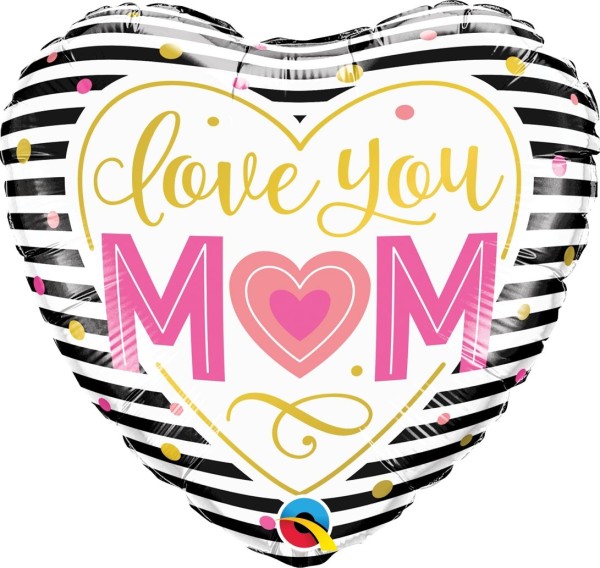 Herzballon "Love You Mom"