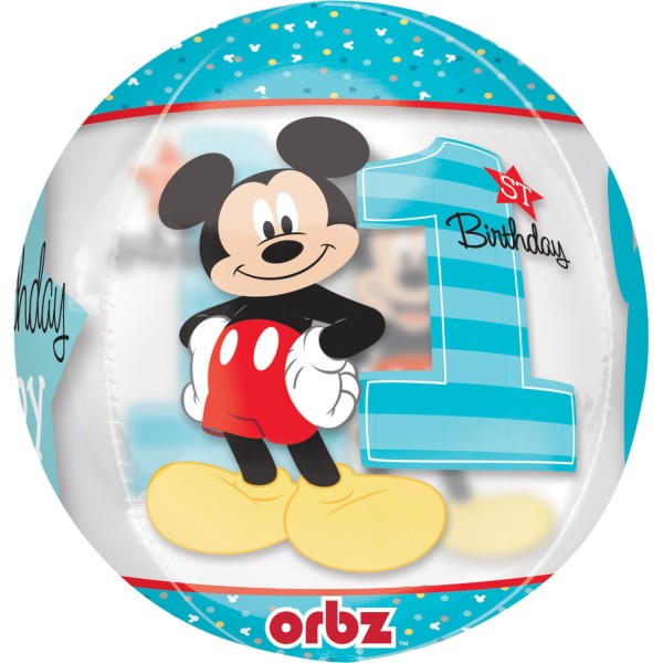Orbz Ballon "1st Birthday" Micky Mouse