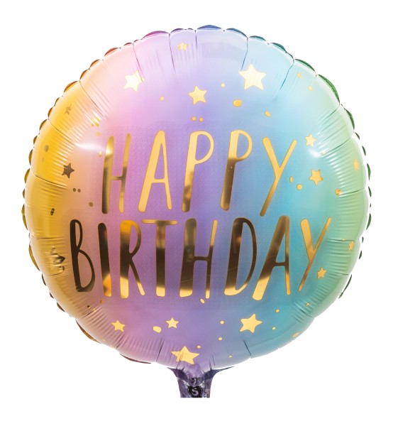 Folienballon Pastell Ombre Happy Birthday
