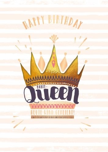 Musikkarte zum Geburtstag "Happy Birthday Party-Queen"