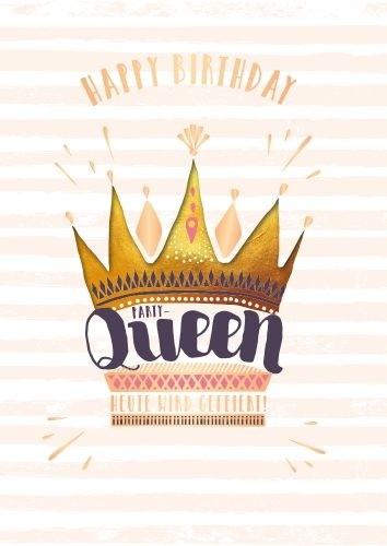 Musikkarte zum Geburtstag "Happy Birthday Party-Queen"