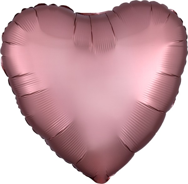 Folienballon Herz, Satin Rose Kupfer