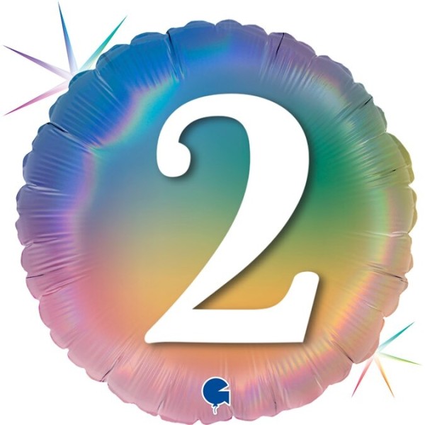 Regenbogenballon Zahl "2"