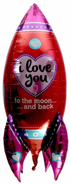 Riesenballon Rakete "I Love You to the Moon and Back"