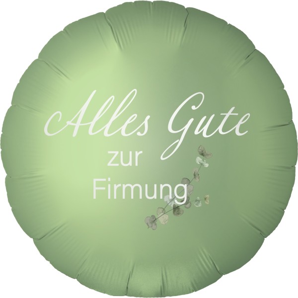 Folienballon Satin Olive Green "Alles Gute zur Firmung"