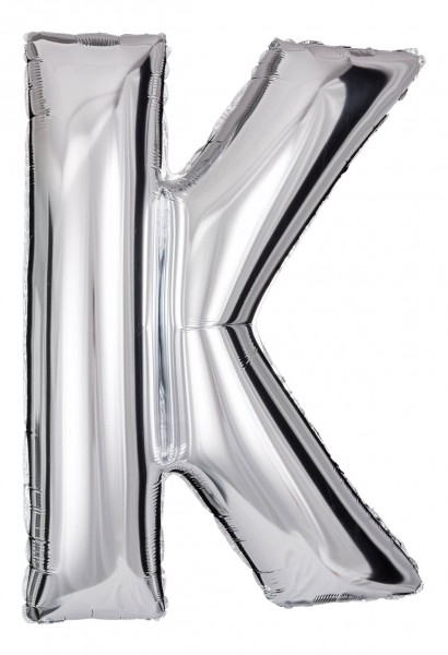 Buchstaben Luftballon "K - Silber"