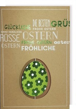 Ostergrußkarte "Ostergrüße" mit Osterei
