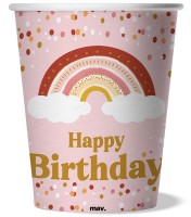 Pappbecher "Happy Birthday" Boho, 8 Stück  Pappbecher "Happy Birthday" Boho, 8 Stück