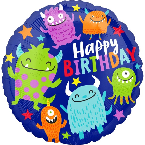 Kinderballon Monsterparty "Happy Birthday"