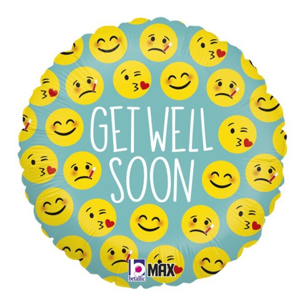 Emoji Ballon "GET WELL SOON"