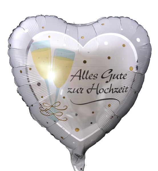 Folienballon Herz "Alles Gute zur Hochzeit"