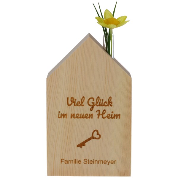 Haus mit Vase zum Einzug "Individuell"