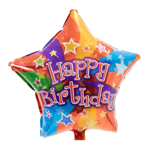 Folienballon Stern "Happy Birthday"