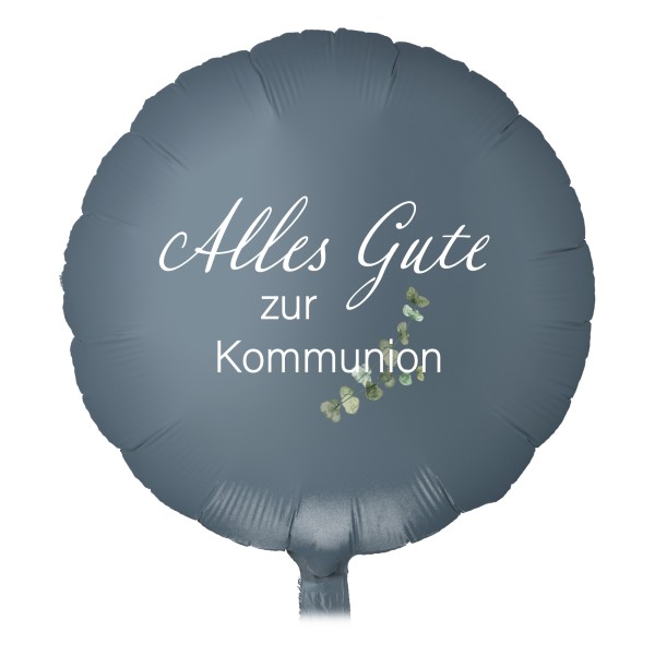 Folienballon Satin Luxe Steel Blue "Alles Gute zur Kommunion"