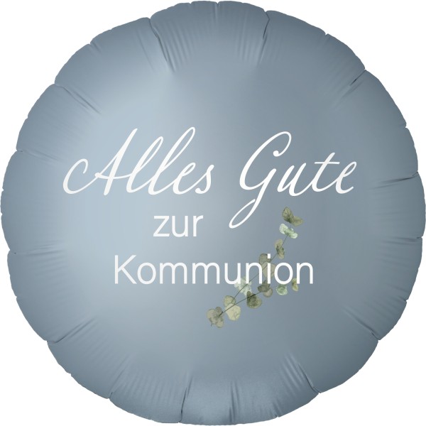 Folienballon Satin Luxe Steel Blue "Alles Gute zur Kommunion"