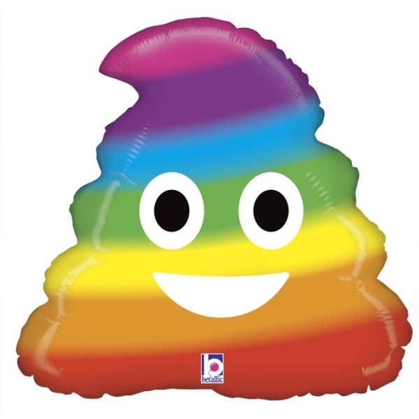 Ballon in Form eines Regenbogen Emoji Poo