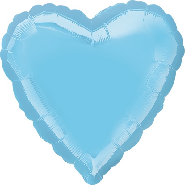 Folienballon Herz, Metallic hellblau