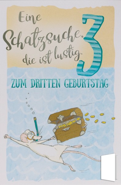 Geburtstagskarte 3. Geburtstag "Zum dritten Geburtstag"