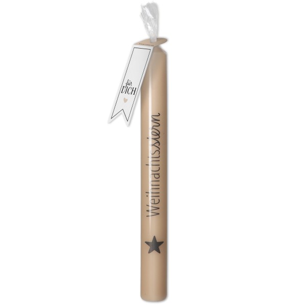 Stabkerze "Weihnachtsstern" Beige