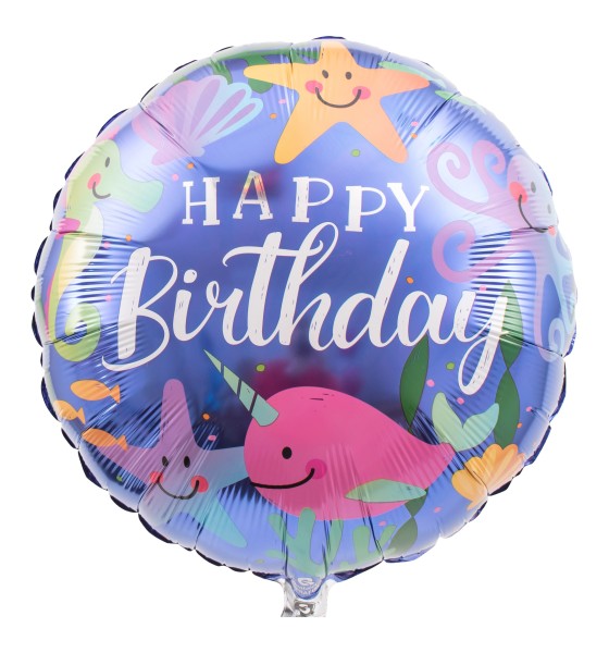 Folienballon Happy Birthday Unterwasser