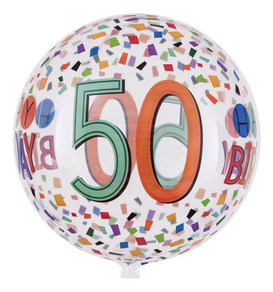 Bubble Balloon "Happy Birthday" zum 50. Geburtstag