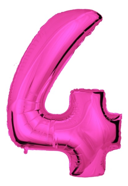 Zahlenballon Pink "4"