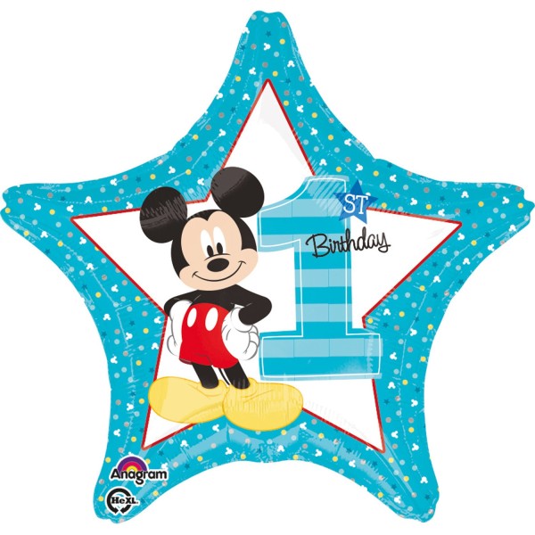 Stern Ballon "1st Birthday" Micky Mouse