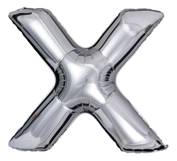Buchstabenballon Silber "X"