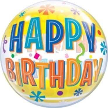 Bubble Ballon bunt "Happy Birthday"
