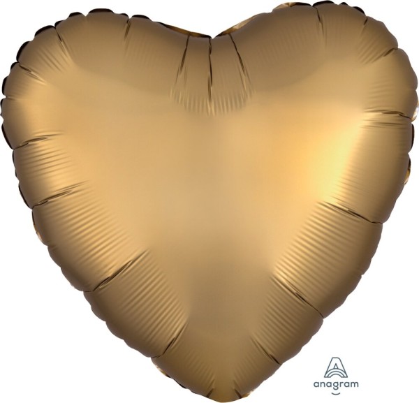 Folienballon Herz, Satin Gold