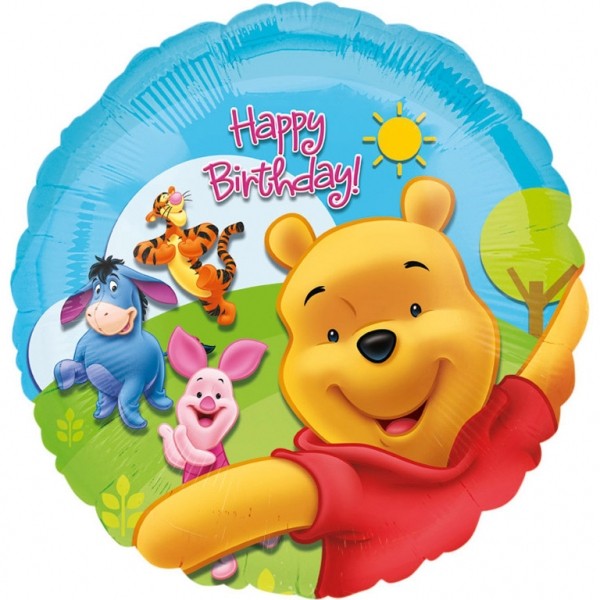 Ballon mit Winnie Puuh "Happy Birthday"