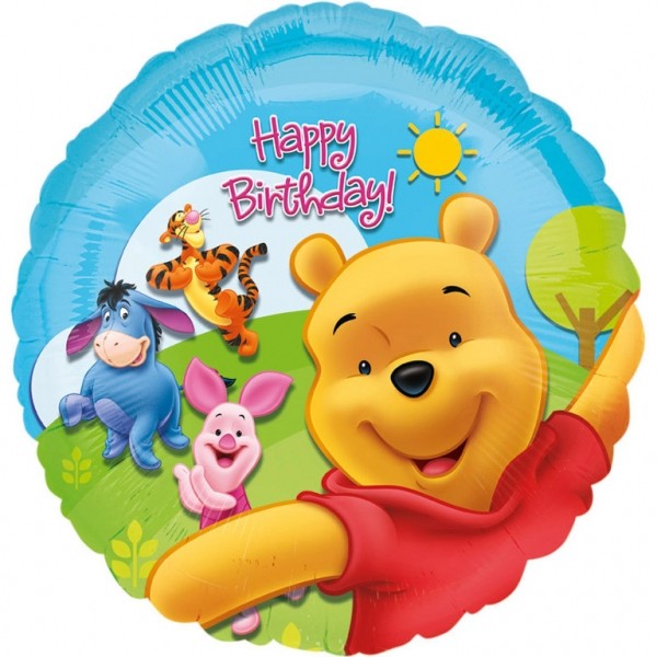 Ballon mit Winnie Puuh "Happy Birthday"