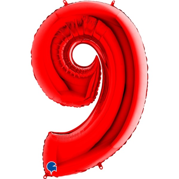Zahlenballon Rot "9"