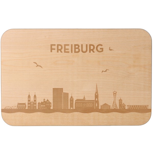 Frühstücksbrett Skyline Freiburg 23cm x 15cm x 1cm