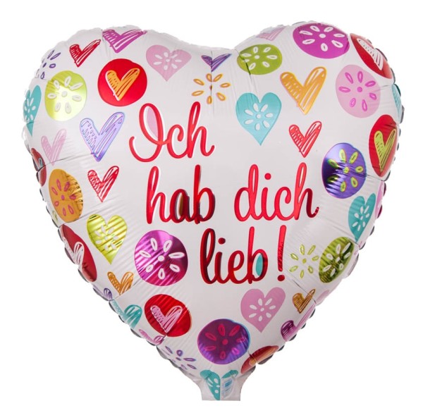 Herz Ballon "Ich hab dich lieb!"