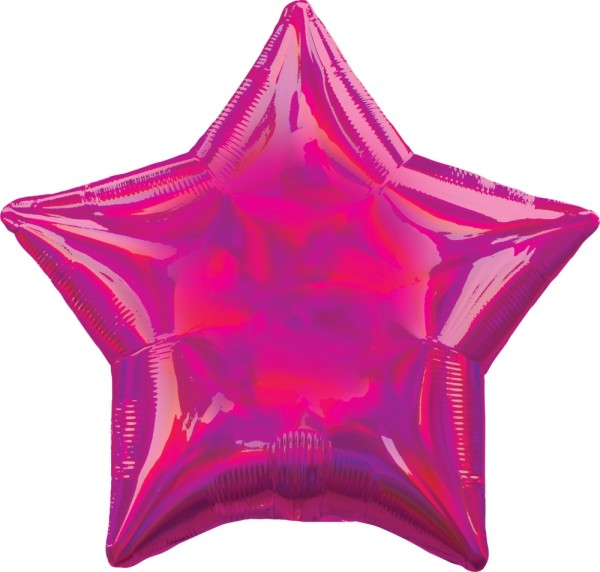 Folienballon Stern, Irisierend Magenta