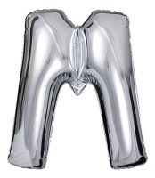 Buchstabenballon Silber "M"  Buchstabenballon Silber "M"