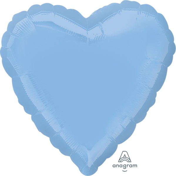 Folienballon Herz, Pastell Blau