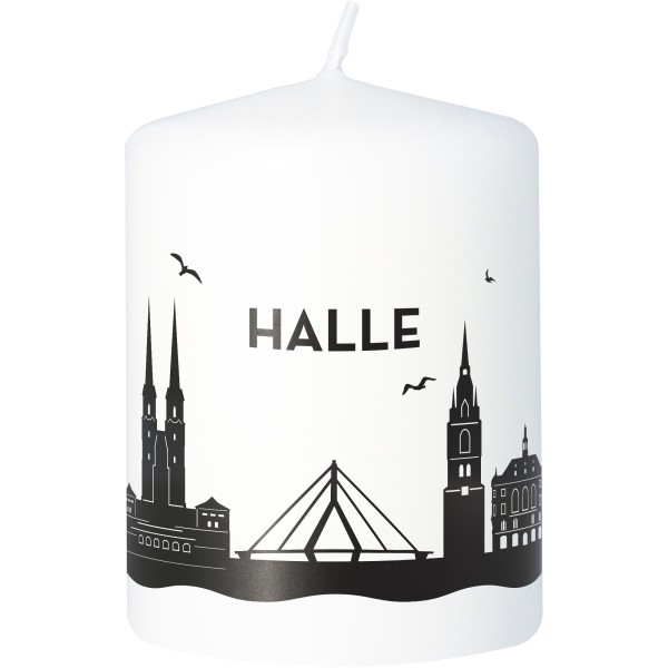 Stumpenkerze Skyline Halle