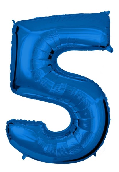 Zahlenballon Blau "5"