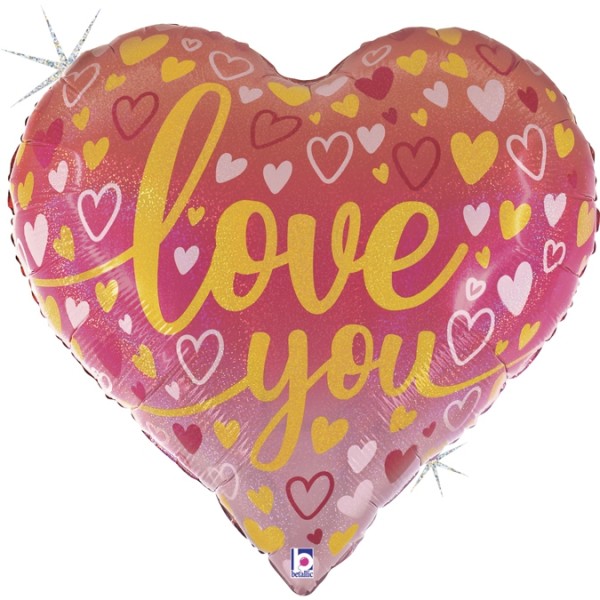 Folienballon Herz Ombre "Love You"