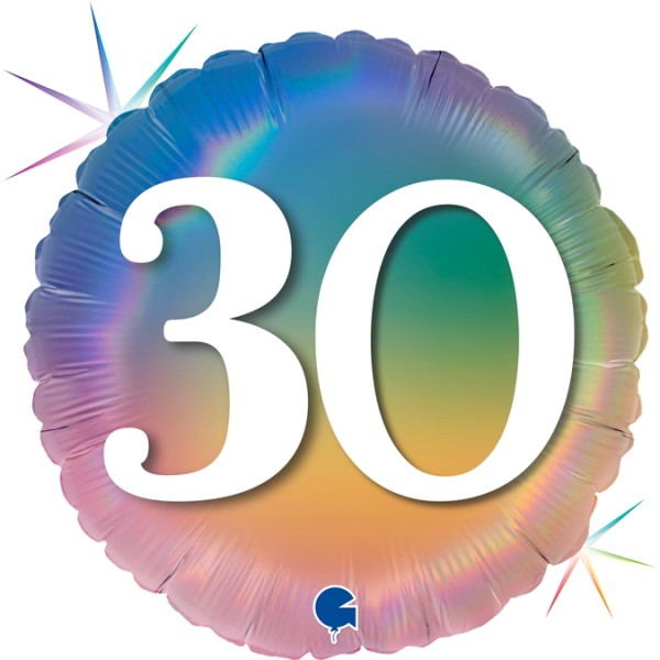 Regenbogenballon Zahl "30"