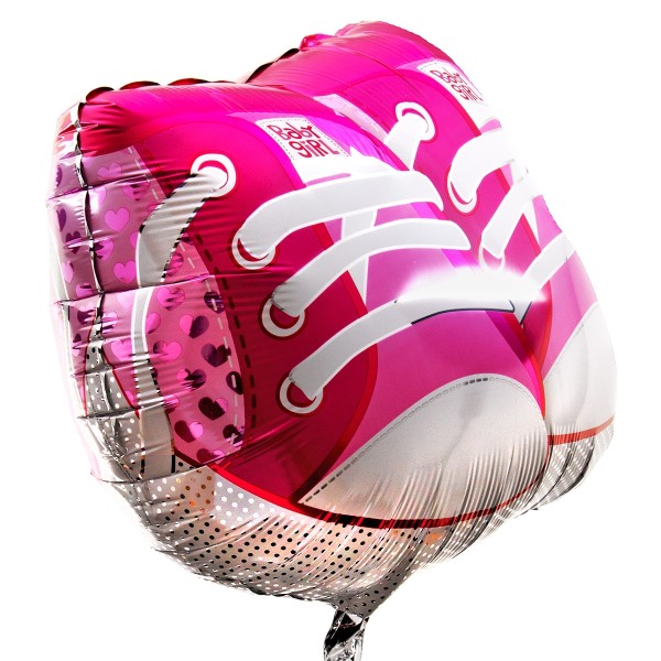 Ballon zur Geburt "Rosa Chucks - Baby Girl"