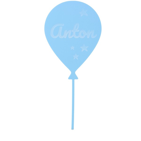 Cake Topper Ballon Stern Blau "Name" aus Acryl