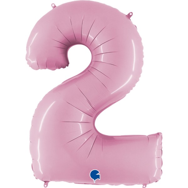 Rosafarbener Zahlen Luftballon "2"